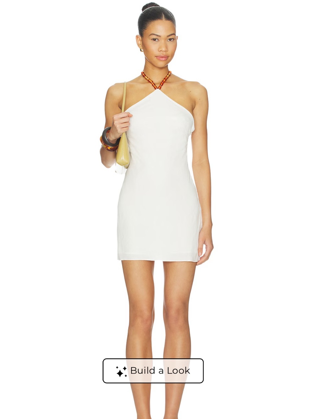 Jett Halter Mini Dress in White
